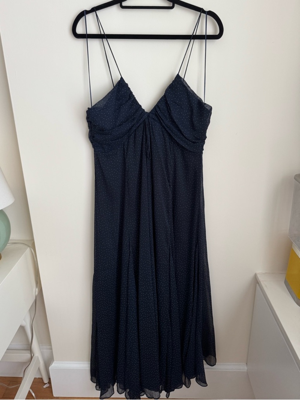 New Zara Collection Navy Polka Dot Dress, Size XXL